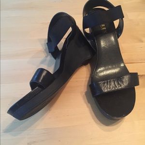 Ralph Lauren wedge heel black sandals 9.5